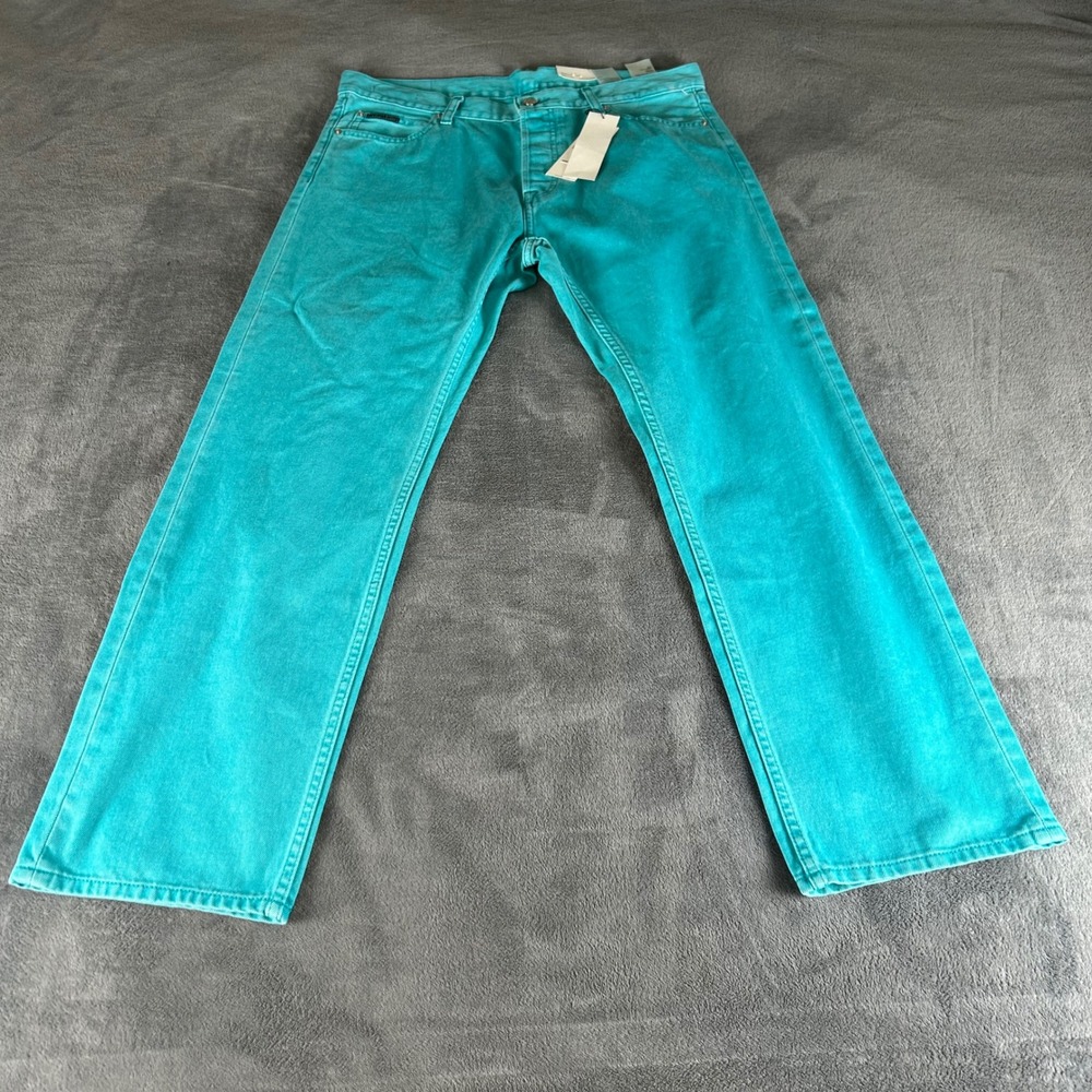 Calvin Klein Jeans Relaxed Straight Peacock Blue Denim Pants 34x30 40JM773010
